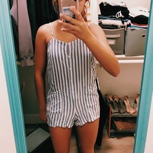 FOREVER 21 STRIPED ROMPER
